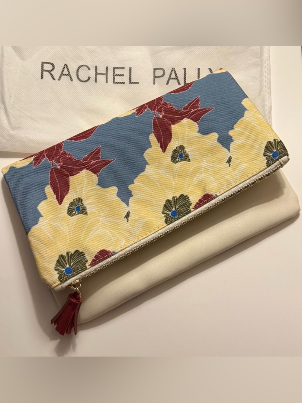 Rachel Pally Reversible Floral Clutch - White Leather - New w/ Dust Bag - Picture 2 of 8